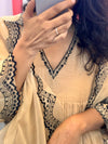 Beige embroidered Anarkali set of 3