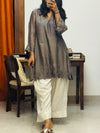 Metallic Grey embroidered kurta set of 2