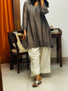 Metallic Grey embroidered kurta set of 2