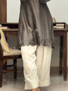 Metallic Grey embroidered kurta set of 2