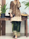 Velvet Kurta farshi salwar Set of 2