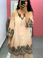 Short Beige Kurta set of 2