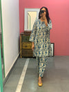 Short Teal blue printed Kurta set of 2