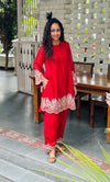 Crimson Red Kurta set of 2
