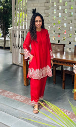 Crimson Red Kurta set of 2