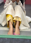White Mul chanderi Anarkali set of 2