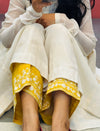 White Mul chanderi Anarkali set of 2