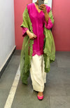 Short Pink Mul chanderi Farshi salwar Kurta set of 2