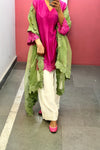 Short Pink Mul chanderi Farshi salwar Kurta set of 2