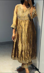 Golden Tissue silk kurta set of 2