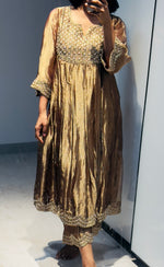 Golden Tissue silk kurta set of 2