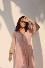 Peach chanderi kurta (Set of 2)