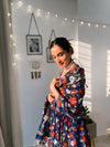 Blue Anarkali with Gotta detailing on bodice Set of 3