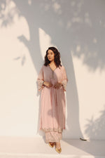 Peach chanderi kurta (Set of 2)