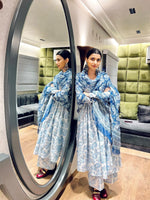 White Paisley Anarkali With Full Sleeves Set of 3