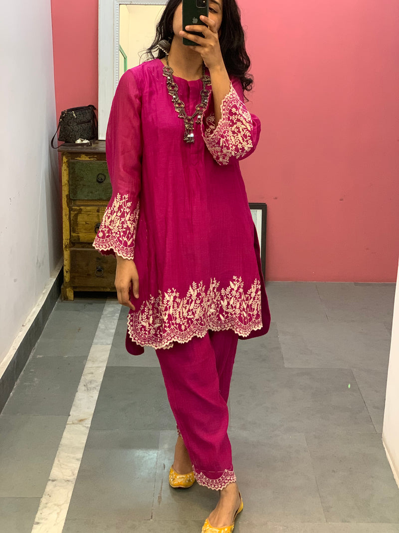 Short Pink Kurta set of 2