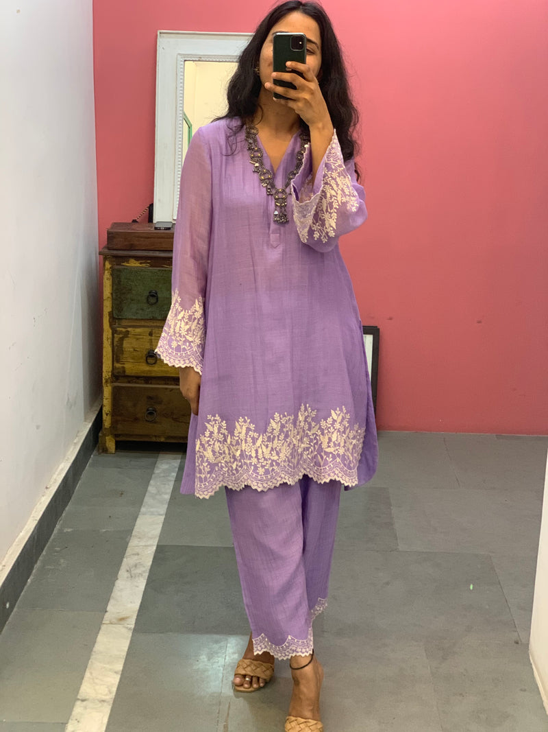 Short Lilac Kurta set of 2