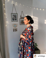 Blue Anarkali with Gotta detailing on bodice Set of 3