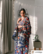 Blue Anarkali with Gotta detailing on bodice Set of 3