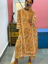 Mustard Yellow block print kurta Set of 2