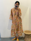 Mustard Yellow block print kurta Set of 2