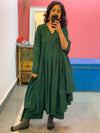 Teal green Anarkali With Full Sleeves Set of 3