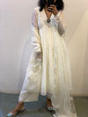 Off white  anarkali with Embroidered dupatta set of 3