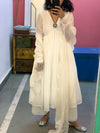 Off white  anarkali with Embroidered dupatta set of 3