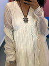 Off white  anarkali with Embroidered dupatta set of 3