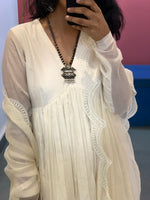 Off white  anarkali with Embroidered dupatta set of 3