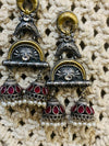 Oxidized German Silver Drop Earrings