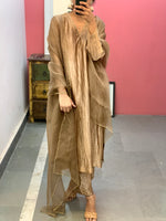 Golden Tissue silk kurta set of 3